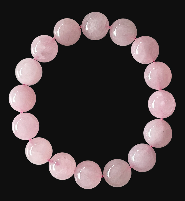 Perle braccialetto di quarzo rosa A 12mm