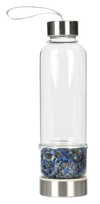 Bottiglia con cristalli di lapislazzuli