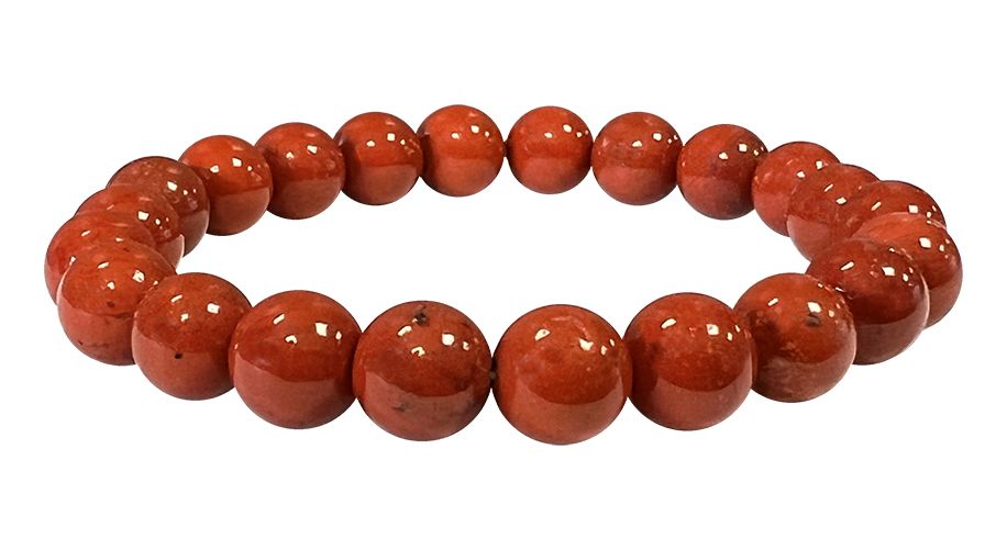 Bracciale in diaspro rosso A perline da 8-9 mm