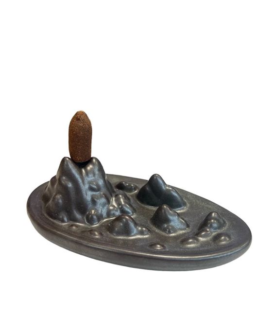 Porta incenso in ceramica dell'Himalaya, 14 cm
