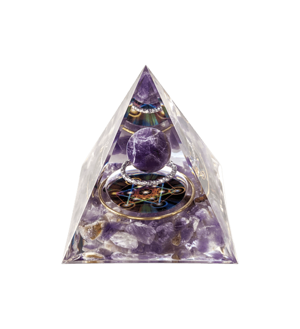 Piramide di Orgonite Ametista Metatron