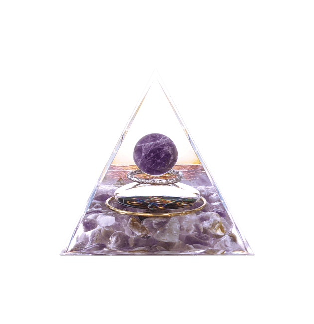 Piramide di Orgonite Ametista Metatron