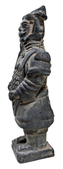 Statua Guerriero in Terracotta Nera 12 cm