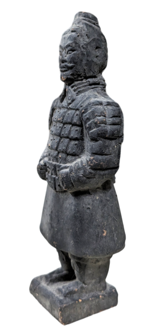 Statua Guerriero in Terracotta Nera 12 cm