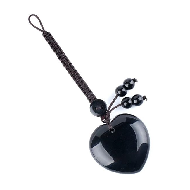 incenso ad Charm per Borsa Cuore Ossidiana Nera in Pietra Naturale