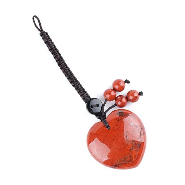 incenso ad Charm per Borsa Cuore Diaspro Rosso in Pietra Naturale