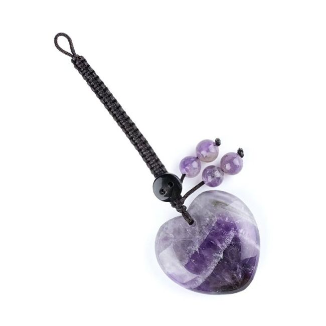 incenso ad Charm per Borsa Cuore Ametista in Pietra Naturale