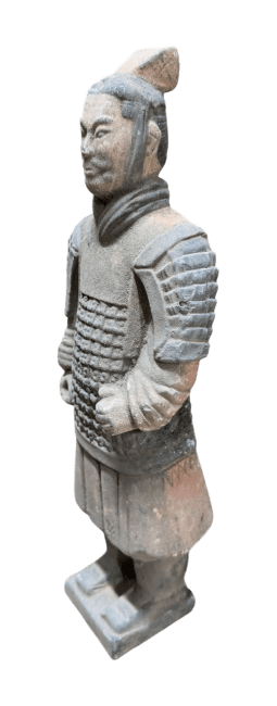 incenso ad Statua antica di guerrieri in terracotta colorata con armatura, 23 cm|it