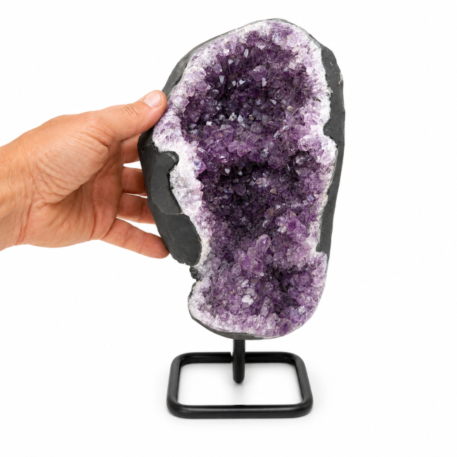 incenso ad Geode di ametista brasiliana A su base, 3,6 kg|it