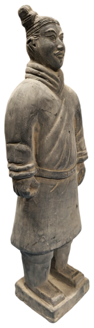 Statua Guerriero in Terracotta Nera 25 cm
