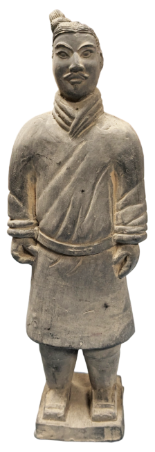 Statua Guerriero in Terracotta Nera 25 cm