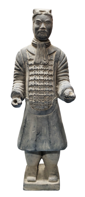 Statua Guerrieri Neri con Armatura in Terracotta 26cm