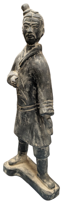 Statua Guerriero Fanteria in Terracotta Nera 35 cm