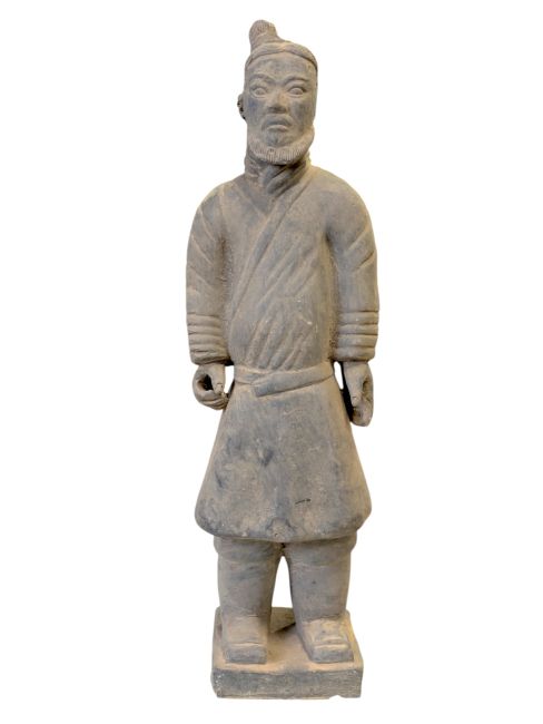 Statua del Guerriero Nero in Terracotta, 35 cm