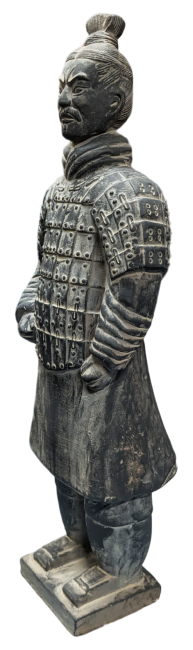 Statua Guerriero in Terracotta Nera 50 cm