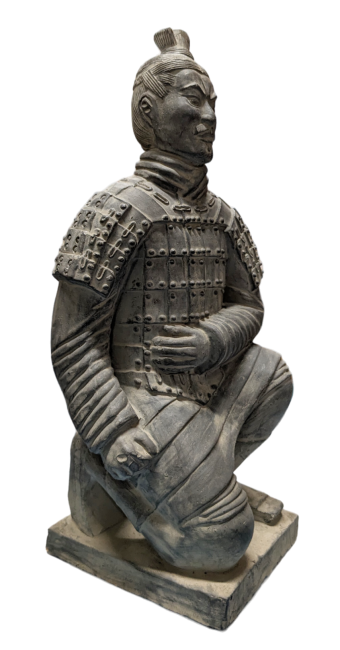 Statua Arciere Inginocchiato Nero in Terracotta 35 cm