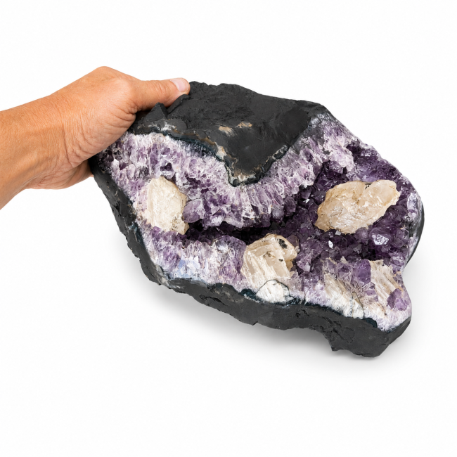 incenso ad Geode di ametista brasiliana A su base, 7,7 kg|it