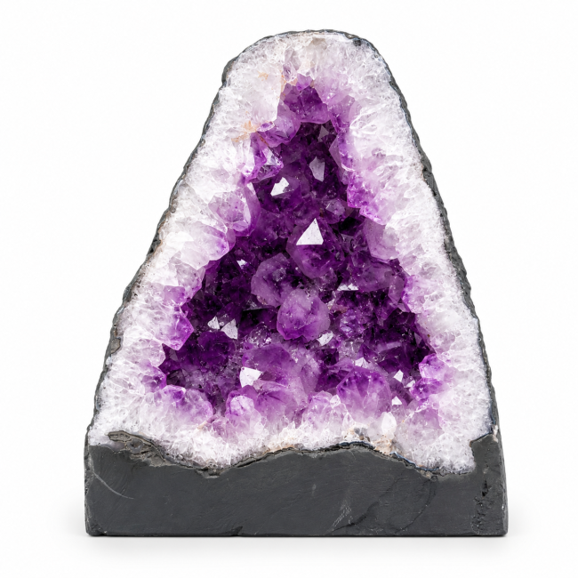 incenso ad Geode di ametista brasiliana A su base, 9,3 kg