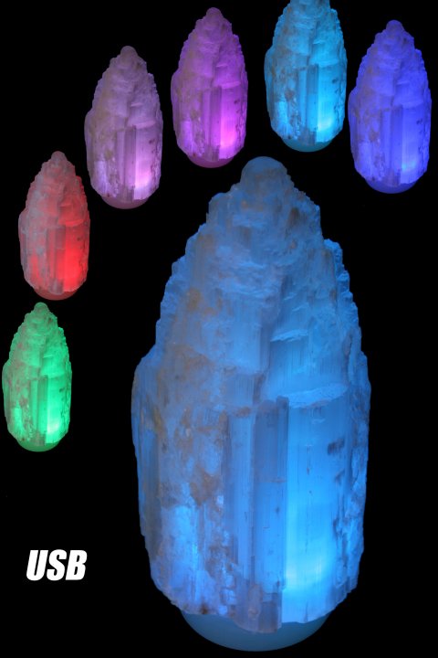 Base USB multicolore per lampade di sale e selenite