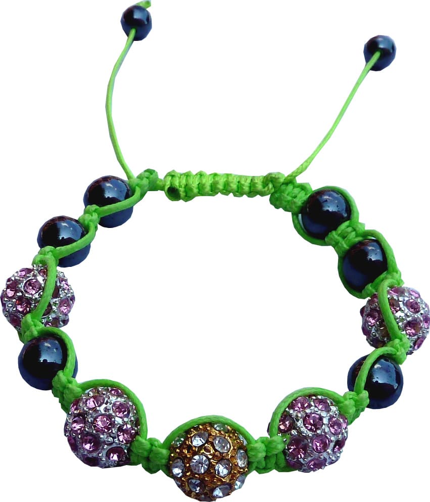 Shamballa 5 pietre rosa e gialle