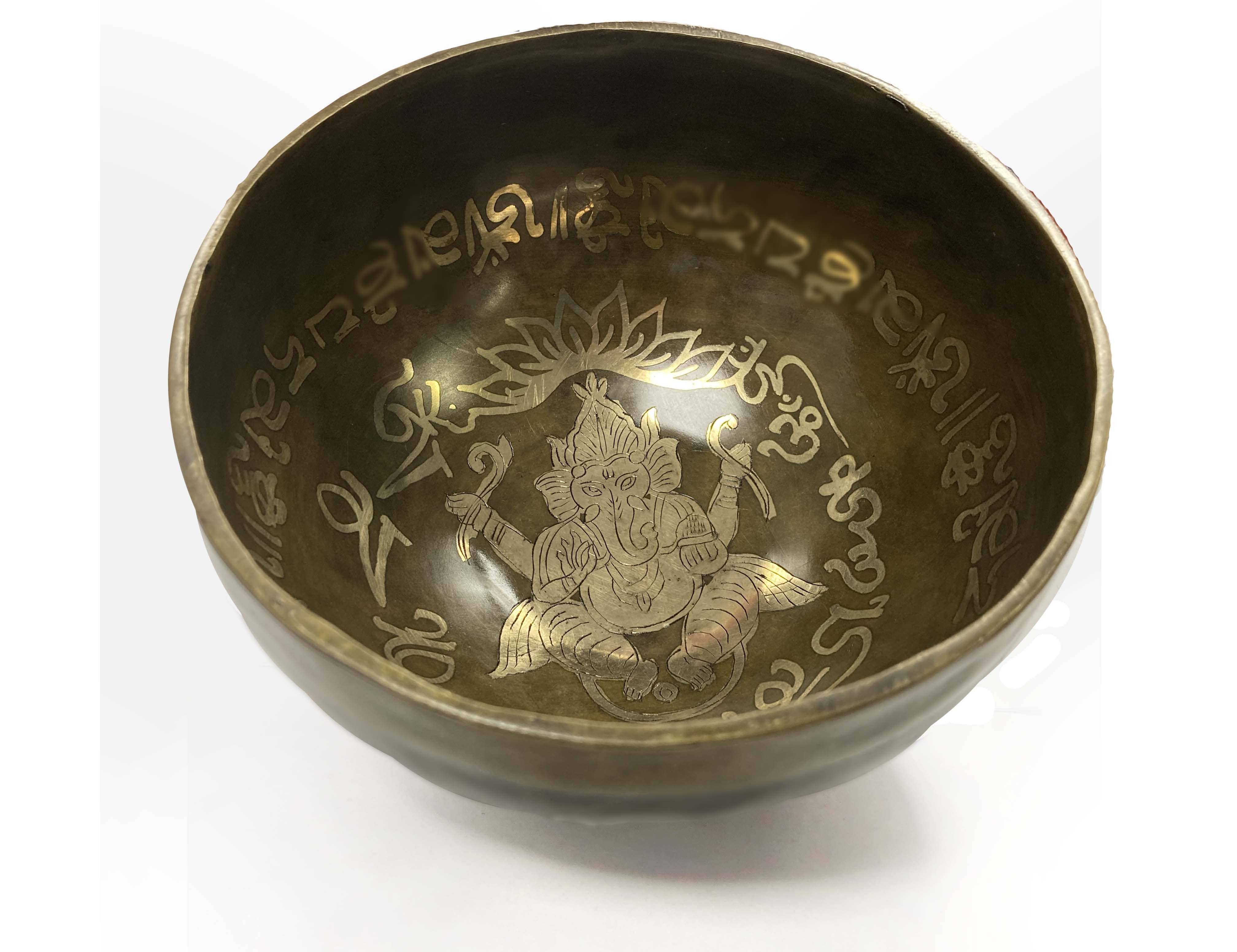 Campana tibetana con incisioni - Ganesh - 16cm