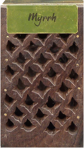Scatola di legno contenente 5g di mirra X3