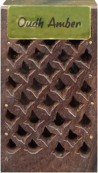 incenso ad Scatola di legno contenente 5 g di amber oudh X3