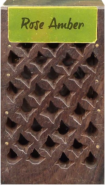 incenso ad Set di 3 scatole di legno contenenti 5 g di Ambra Rosa x3