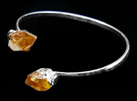 Doppio braccialetto citrino placcato argento