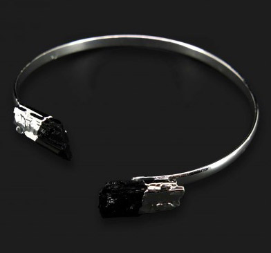 Doppio braccialetto Tourmaline placcato argento