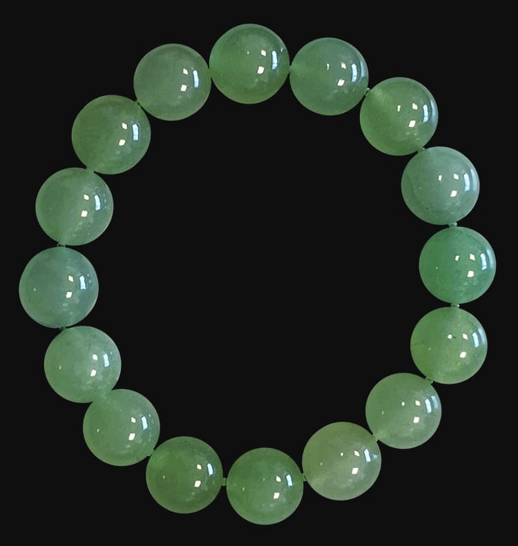 Bracciale Aventurine Verde perline 12mm