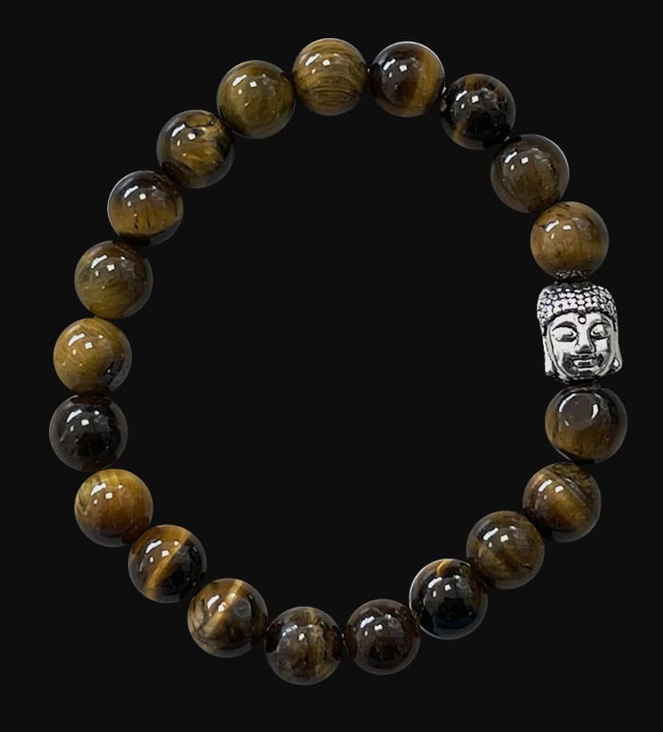 Bracciale Tiger Eye & Buddha A perline 8mm