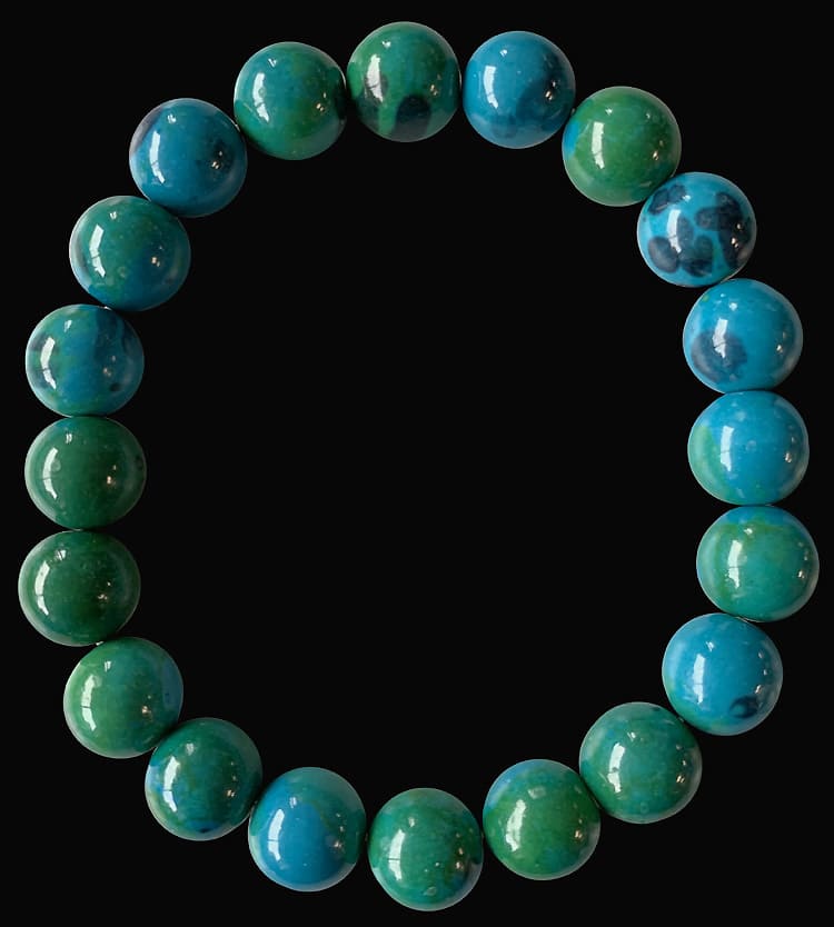 Bracciale con Chrysocollo perline 10mm