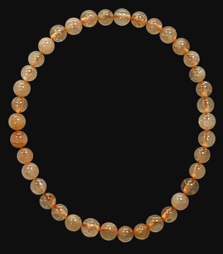 Bracciale in Citrina riscaldato perline 4mm
