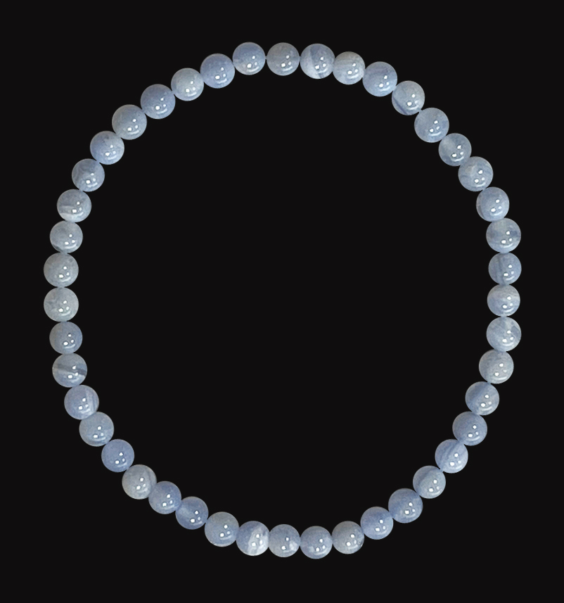 Bracciale perline in Calcedonio Blu A 4mm