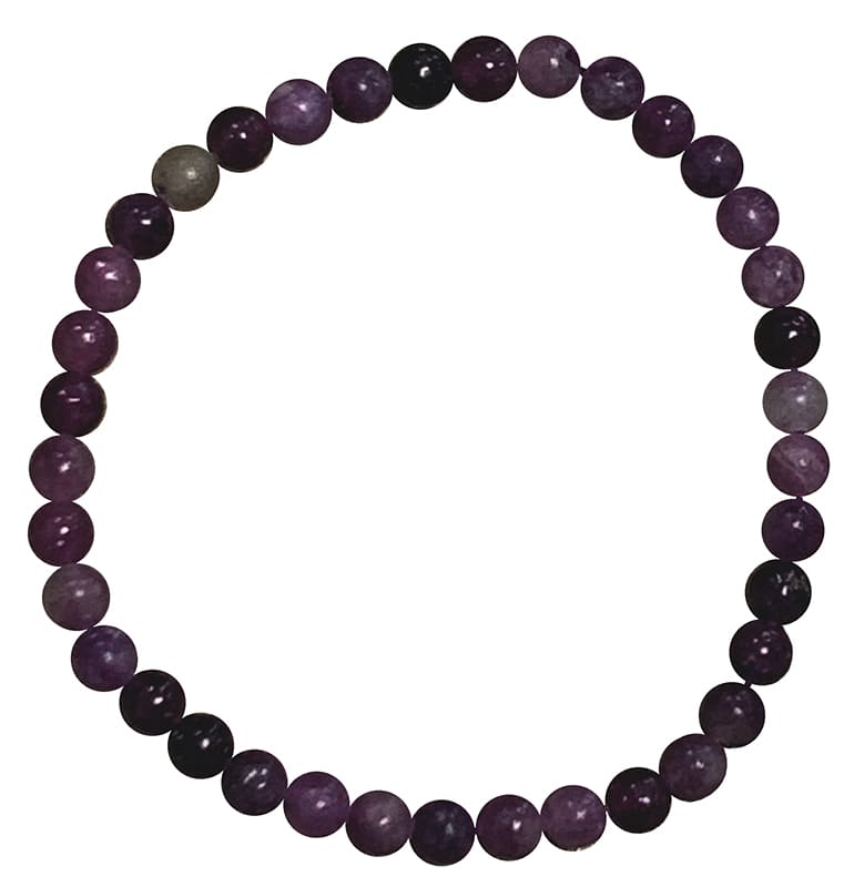 Bracciale Dark Lepidolite A perles4mm