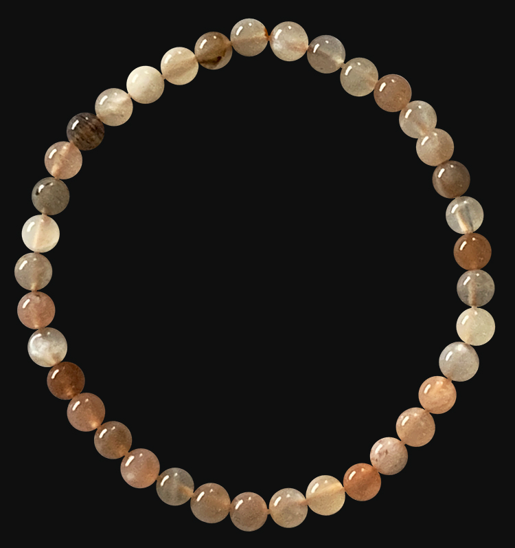 Bracciale Adularia perline in pietra di luna 4mm