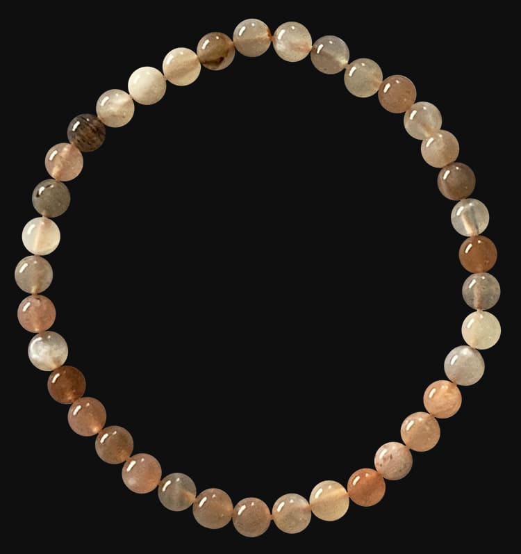 Bracciale Adulaire Moonstone perline da 4 mm