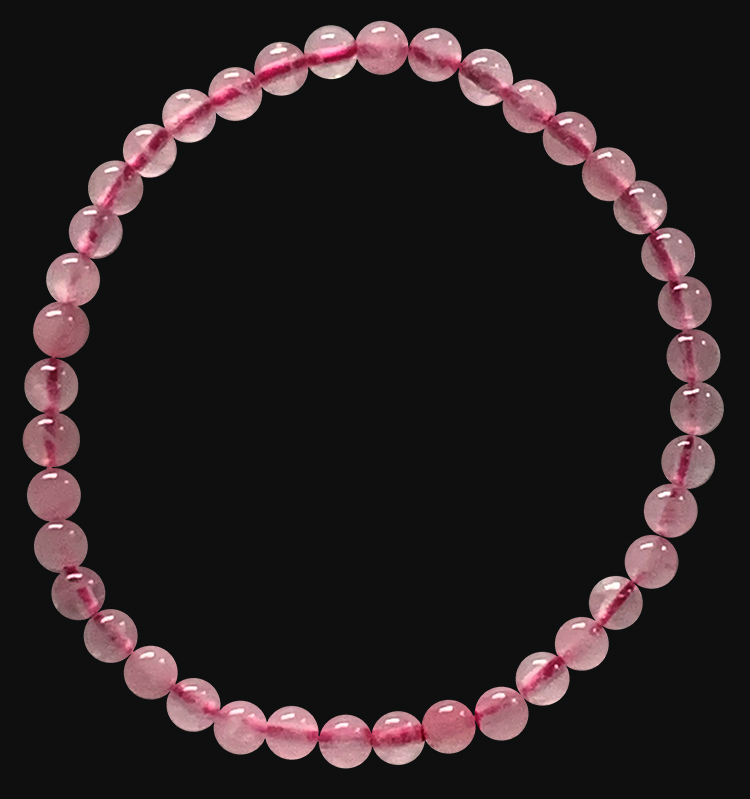 Bracciale Quarzo Rosa A perles 4mm