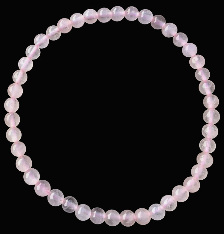 Bracciale quarzo rosa perles 4mm