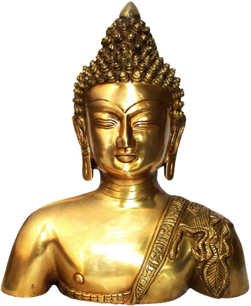 Busto di Buddha in ottone 19cm