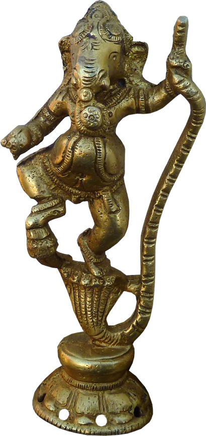 Ganesh danza su bronzo cobra 13 cm