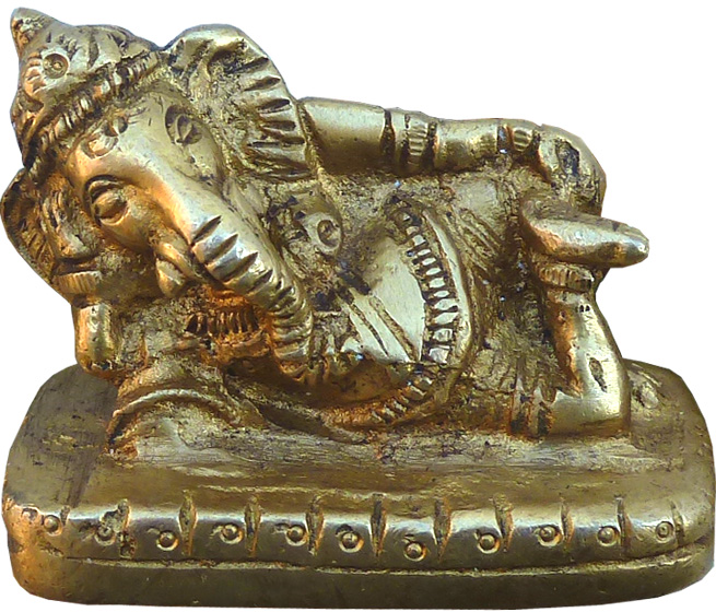 Ganesh sdraiato bronzo 6,50 cm