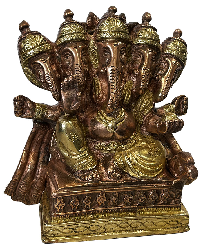 Ganesh 5 teste in ottone 2 colori 12cm