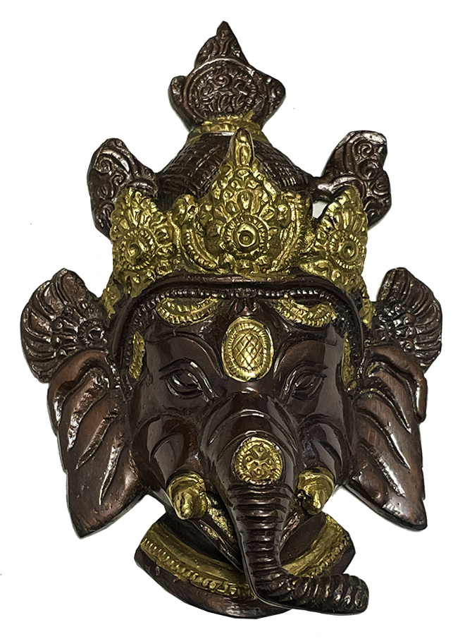 Testa di Ganesh in Ottone 2 colori 14cm