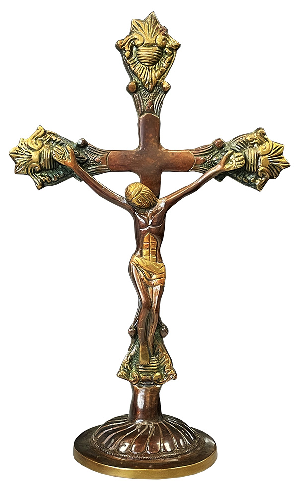 Gesù sulla Croce in ottone 27cm