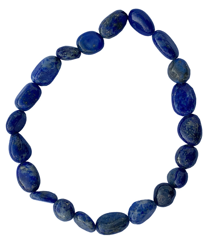 Bracciale di Lapis Lazuli A pietre rotolate