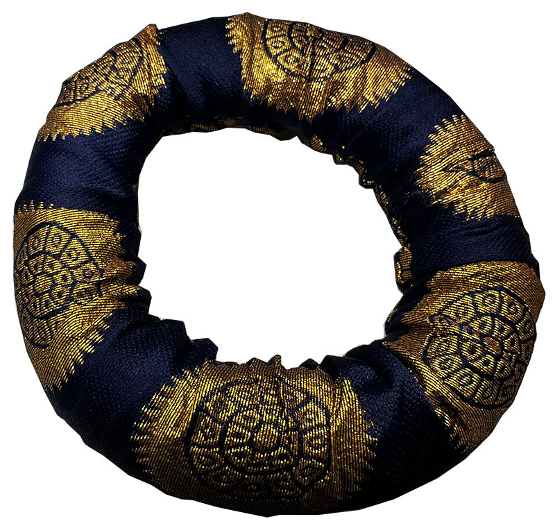 Cuscino rotondo blu per campana tibetana 10 cm