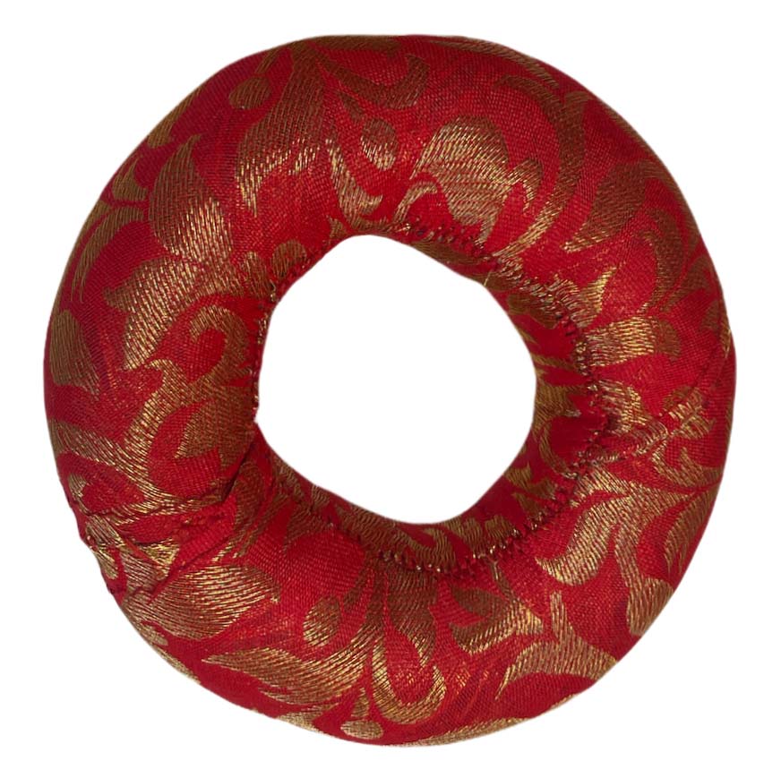 Cuscino rotondo rosso per campana tibetana 10cm