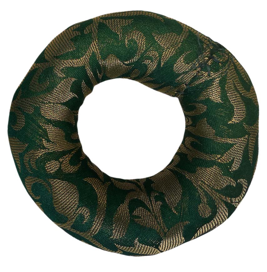 Cuscino rotondo verde per campana tibetana 10 cm